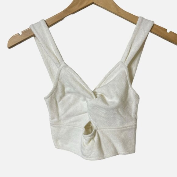 Madewell Tops - Madewell front knot white crop top